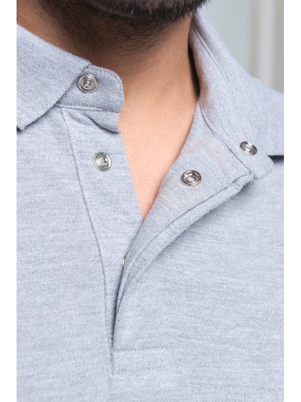 Polo com molas de press�o na gola de manga curta - WK225