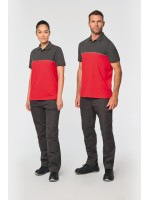 Polo bicolor de manga curta eco-respons�vel unissexo
