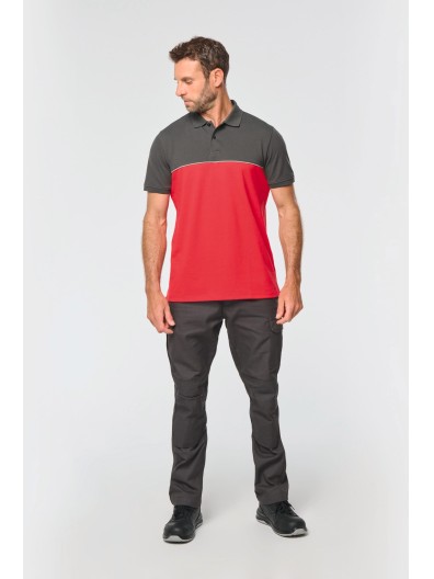 Polo bicolor de manga curta eco-responsvel unissexo - WK210X