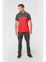 Polo bicolor de manga curta eco-respons�vel unissexo