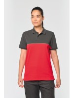 Polo bicolor de manga curta eco-respons�vel unissexo