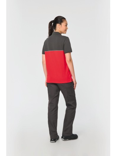 Polo bicolor de manga curta eco-responsvel unissexo - WK210X