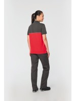 Polo bicolor de manga curta eco-respons�vel unissexo