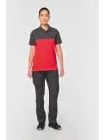 Polo bicolor de manga curta eco-respons�vel unissexo