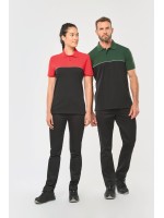 Polo bicolor de manga curta eco-respons�vel unissexo