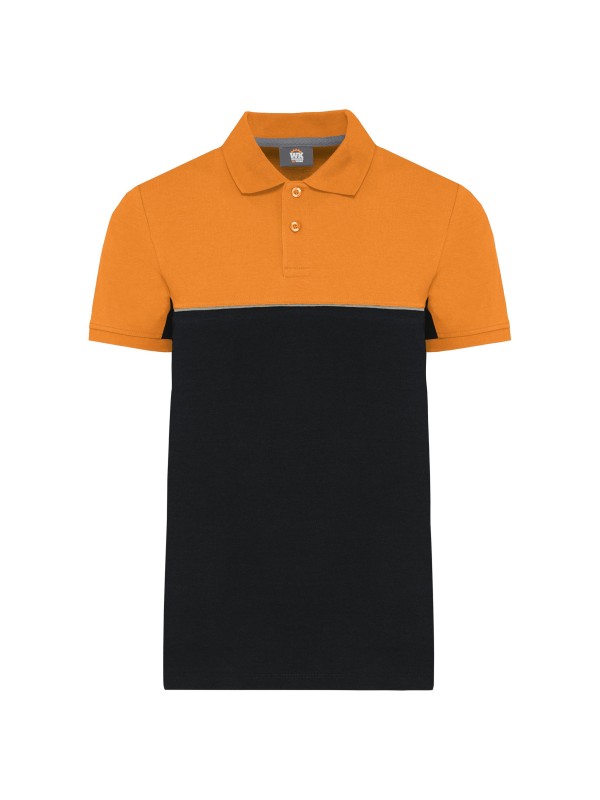 Polo bicolor de manga curta eco-respons�vel unissexo - WK210