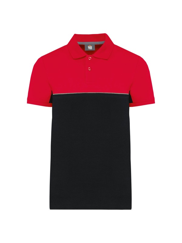 Polo bicolor de manga curta eco-respons�vel unissexo - WK210
