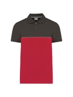 Polo bicolor de manga curta eco-respons�vel unissexo