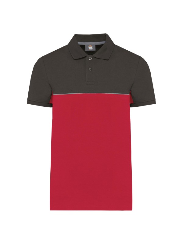 Polo bicolor de manga curta eco-respons�vel unissexo