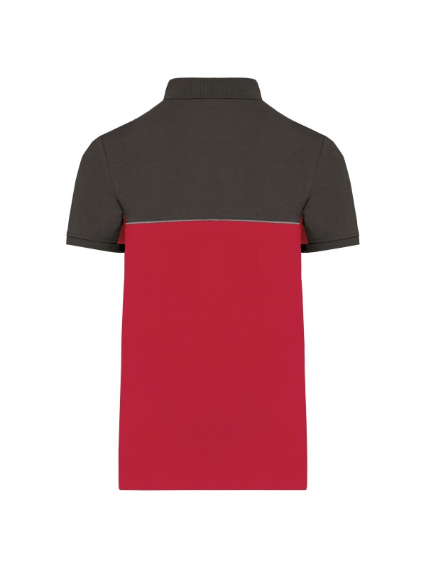 Polo bicolor de manga curta eco-respons�vel unissexo
