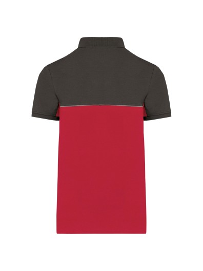 Polo bicolor de manga curta eco-respons�vel unissexo