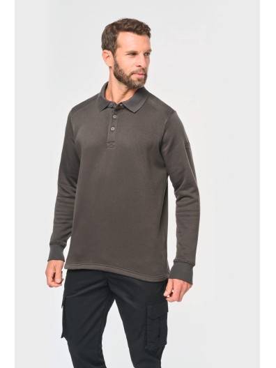 Sweatshirt com decote tipo polo - WK4000