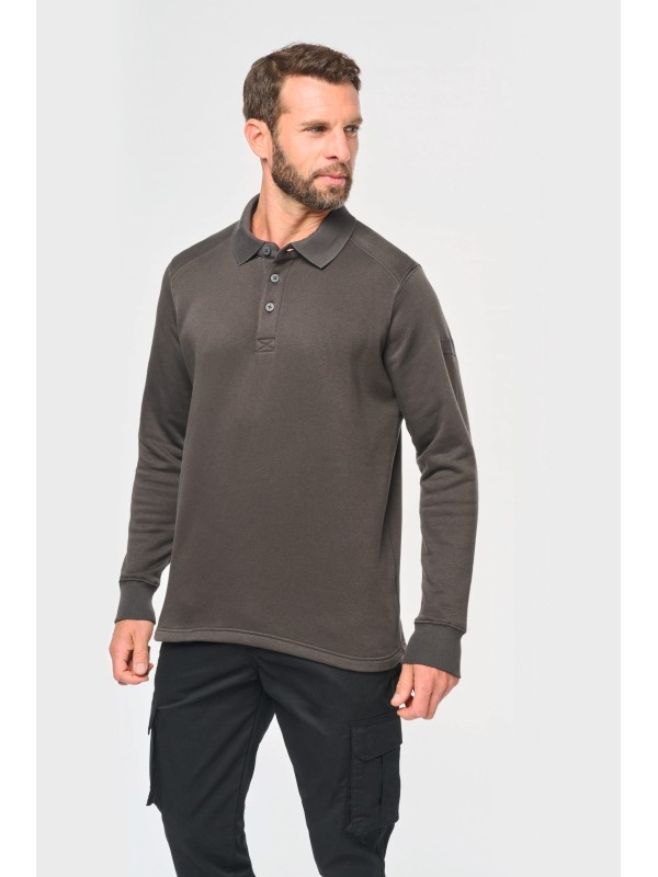 Sweatshirt com decote tipo polo - WK4000