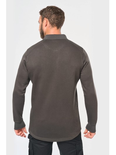 Sweatshirt com decote tipo polo - WK4000