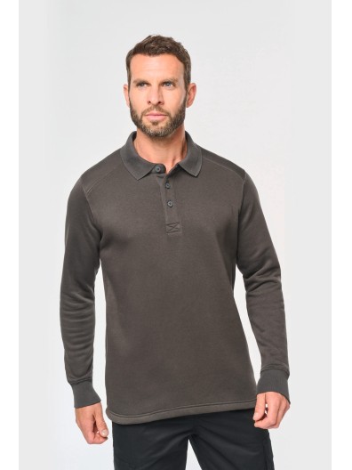 Sweatshirt com decote tipo polo - WK4000