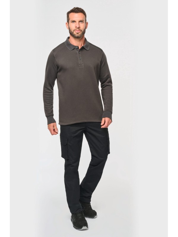 Sweatshirt com decote tipo polo - WK4000