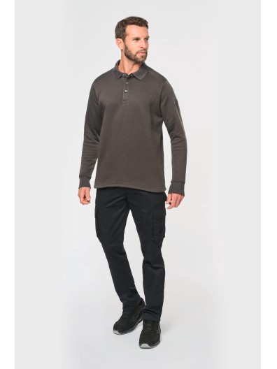 Sweatshirt com decote tipo polo - WK4000