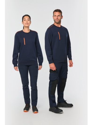 Sweatshirt Day To Day unissexo com bolso com fecho contraste - WK403X