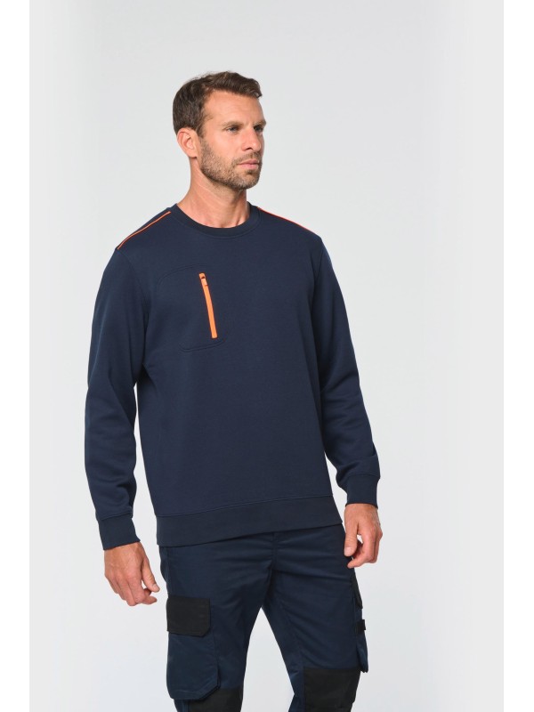 Sweatshirt Day To Day unissexo com bolso com fecho contraste - WK403X