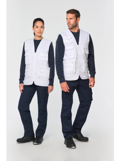 Colete multibolsos forrado unissexo - WK609