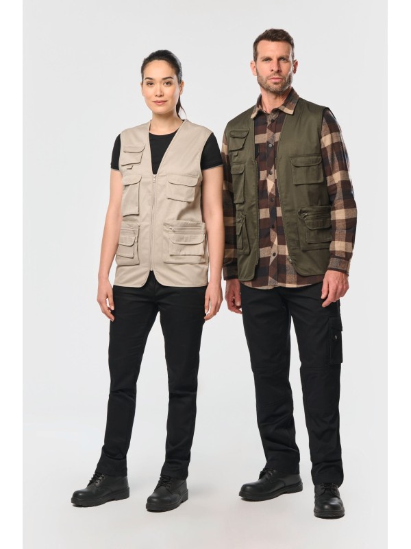 Colete multibolsos forrado unissexo - WK609