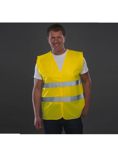 Colete com 2 bandas de alta visibilidade