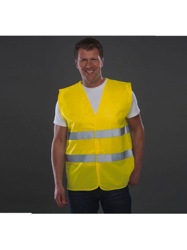 Colete com 2 bandas de alta visibilidade