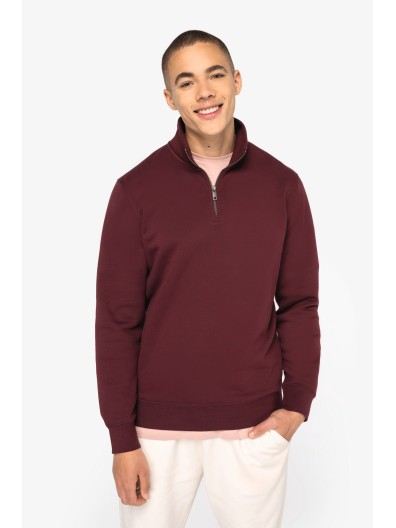 Sweatshirt eco-respons�vel gola subida 1/2 fecho de homem