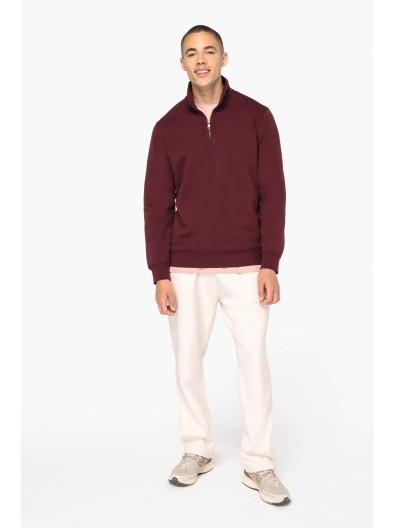 Sweatshirt eco-respons�vel gola subida 1/2 fecho de homem