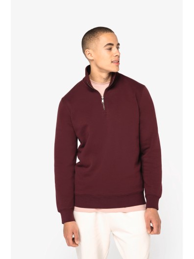Sweatshirt eco-respons�vel gola subida 1/2 fecho de homem