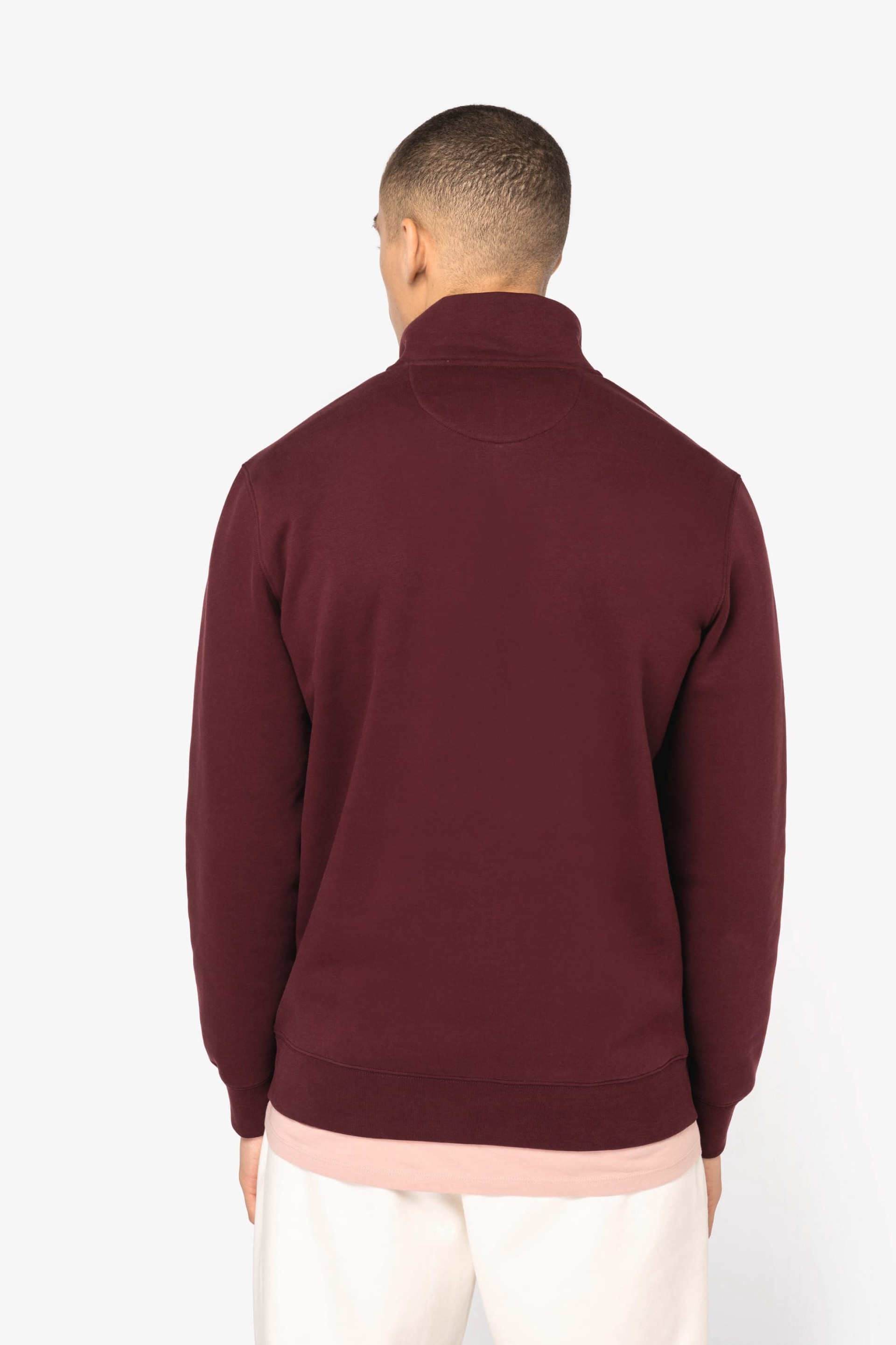 Sweatshirt eco-responsável gola subida 1/2 fecho de homem