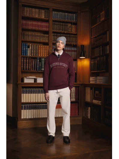 Sweatshirt eco-respons�vel gola subida 1/2 fecho de homem