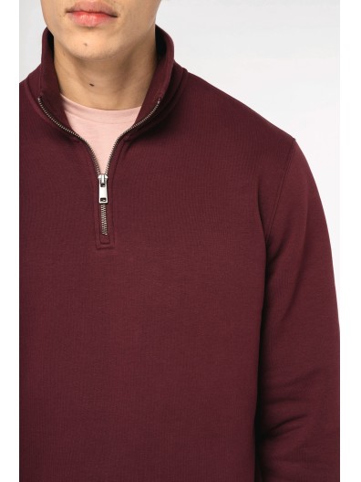 Sweatshirt eco-respons�vel gola subida 1/2 fecho de homem