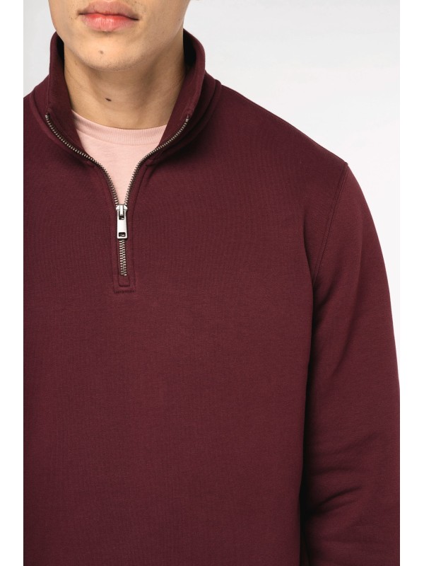 Sweatshirt eco-respons�vel gola subida 1/2 fecho de homem