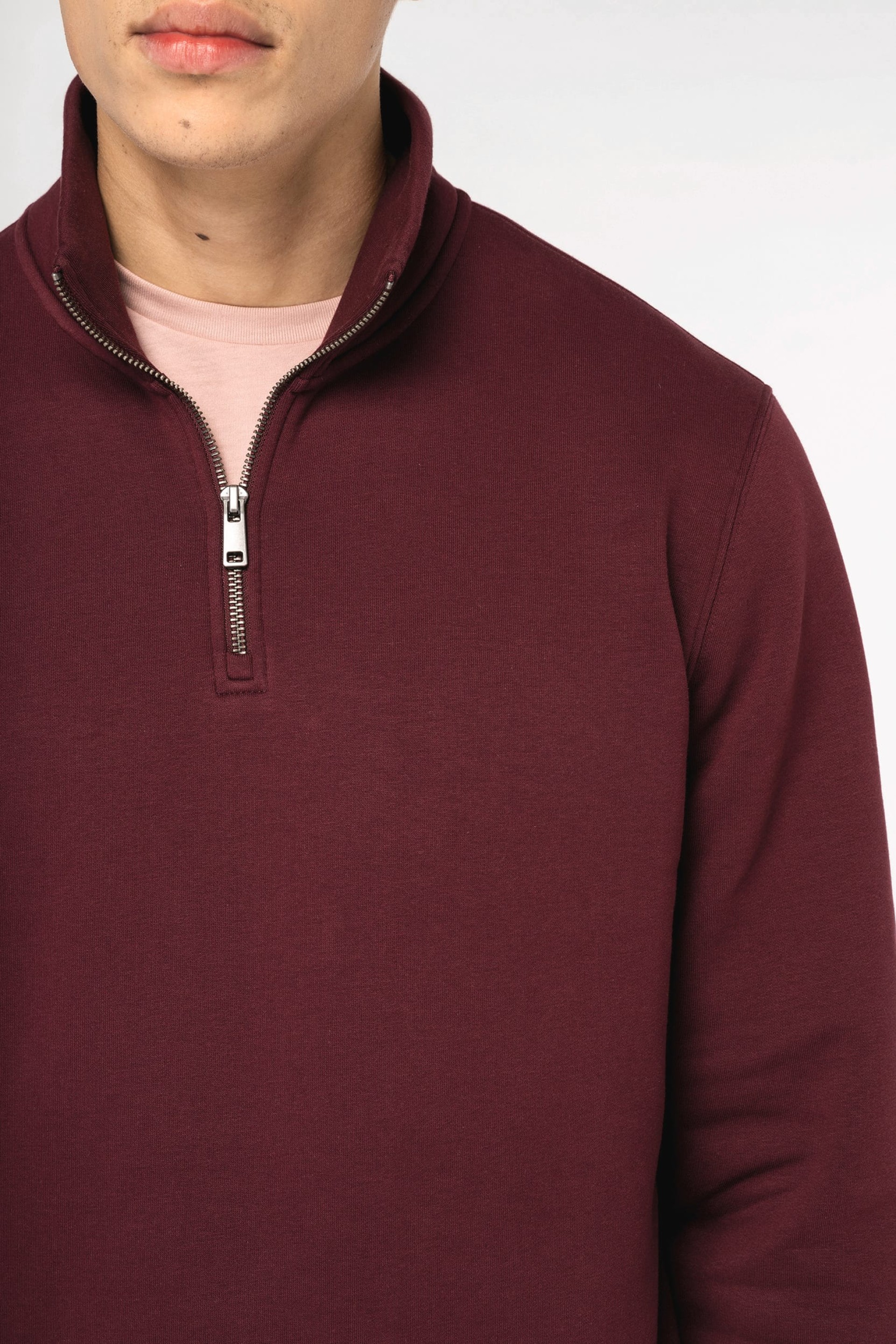 Sweatshirt eco-responsável gola subida 1/2 fecho de homem