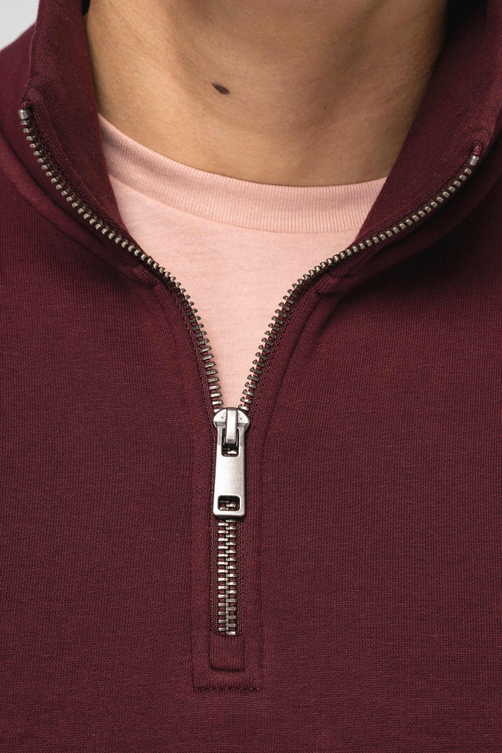 Sweatshirt eco-responsável gola subida 1/2 fecho de homem