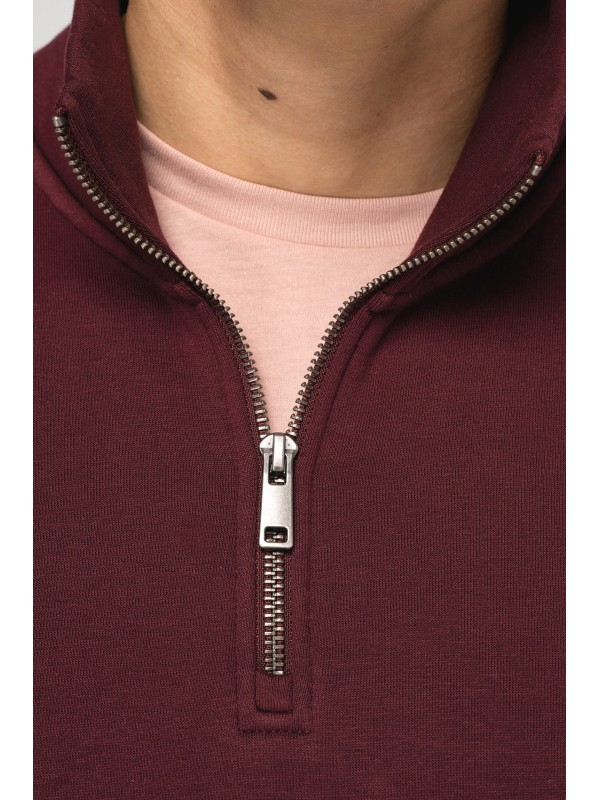 Sweatshirt eco-respons�vel gola subida 1/2 fecho de homem