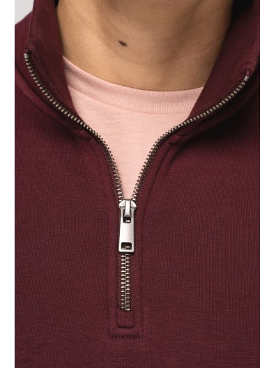 Sweatshirt eco-respons�vel gola subida 1/2 fecho de homem