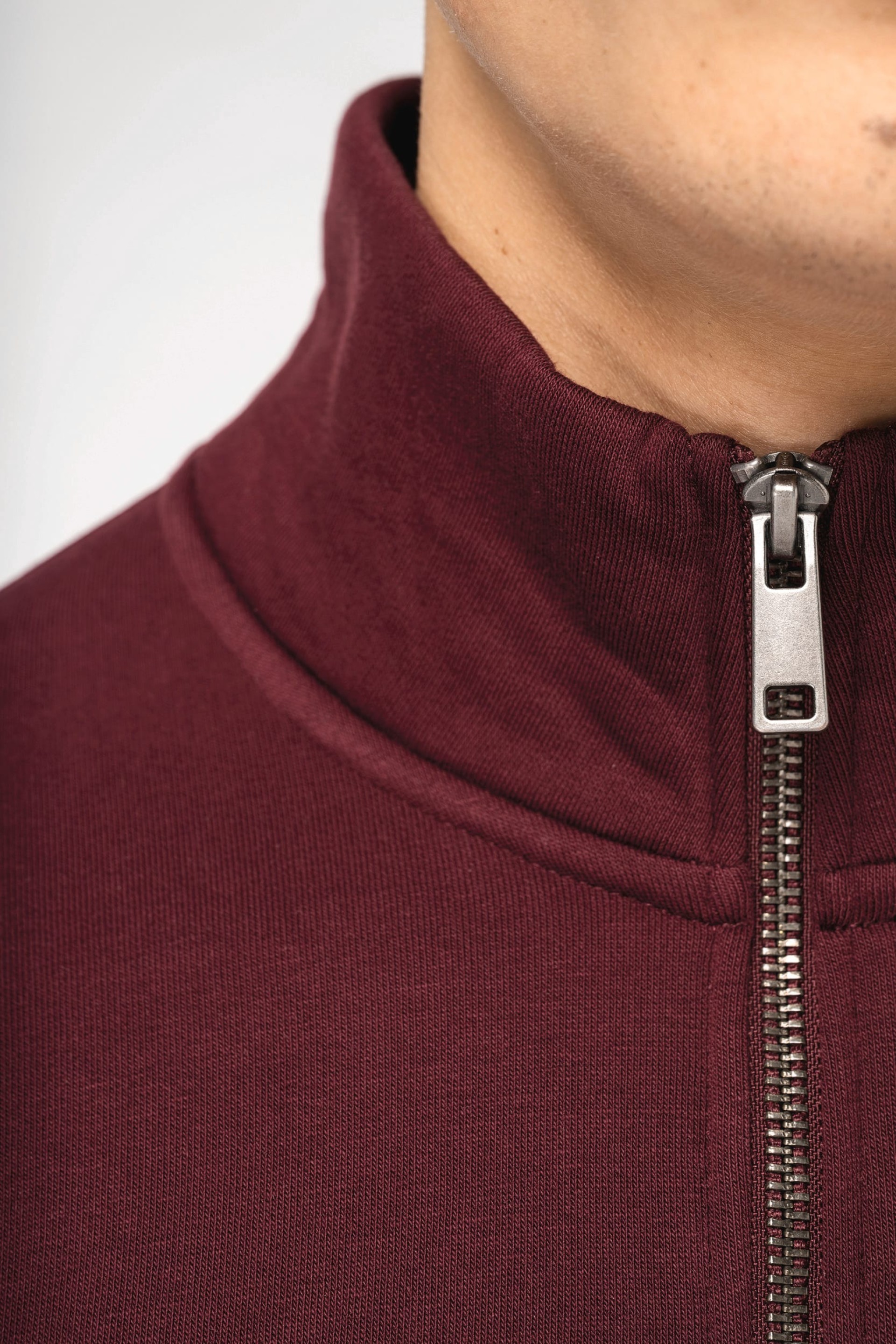 Sweatshirt eco-responsável gola subida 1/2 fecho de homem
