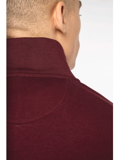Sweatshirt eco-respons�vel gola subida 1/2 fecho de homem