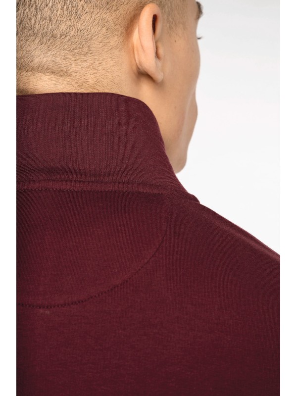 Sweatshirt eco-respons�vel gola subida 1/2 fecho de homem