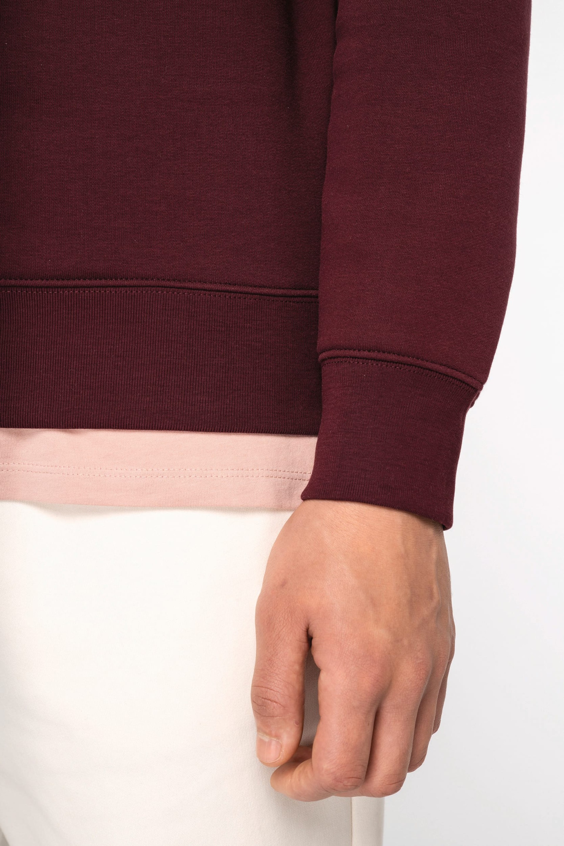 Sweatshirt eco-responsável gola subida 1/2 fecho de homem