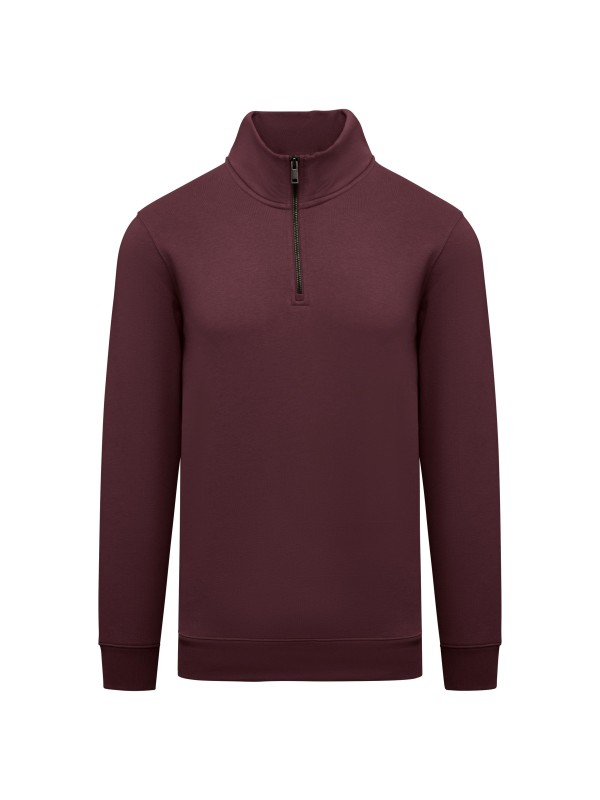 Sweatshirt eco-responsável gola subida 1/2 fecho de homem