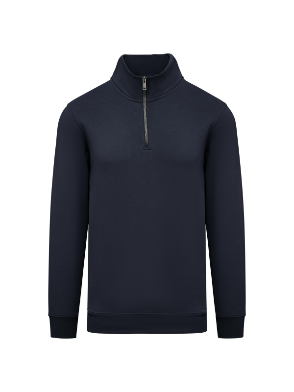 Sweatshirt eco-responsável gola subida 1/2 fecho de homem