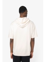 Sweatshirt eco-responsvel com capuz e ombros descados manga curta French Terry unissexo