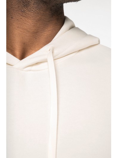 Sweatshirt eco-responsvel com capuz e ombros descados manga curta French Terry unissexo