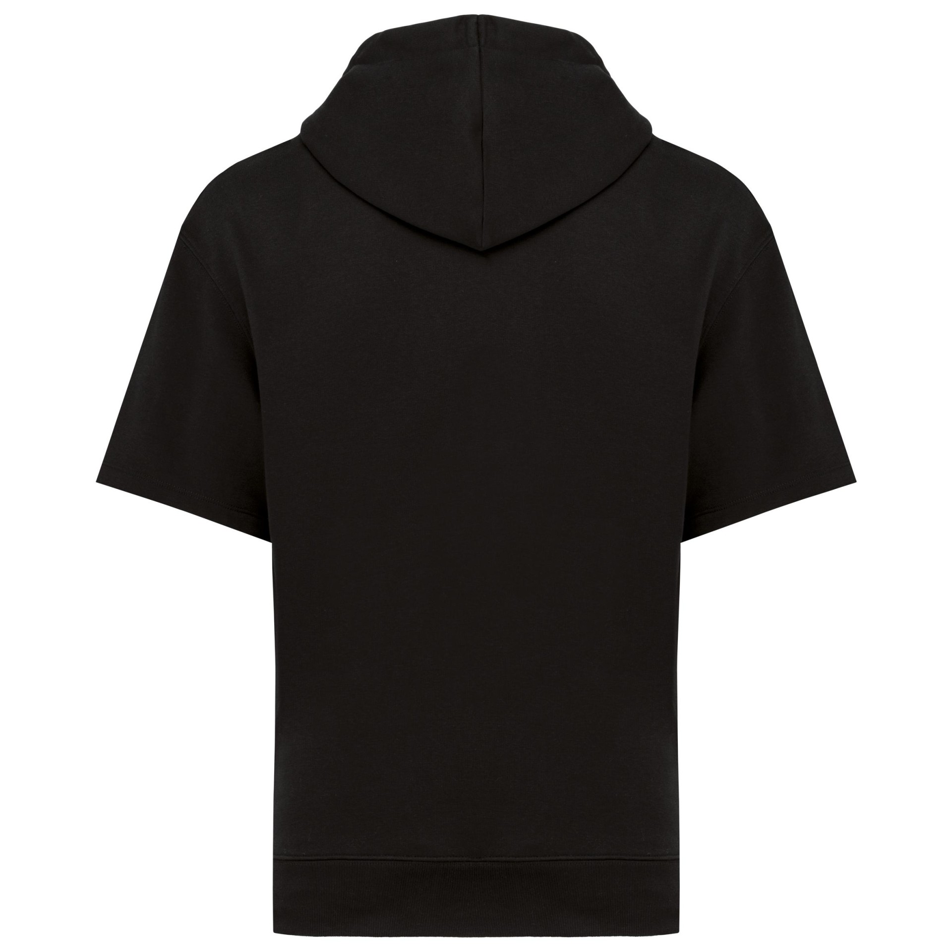 Sweatshirt eco-responsável com capuz e ombros descaídos manga curta French Terry unissexo