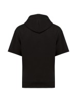 Sweatshirt eco-responsvel com capuz e ombros descados manga curta French Terry unissexo