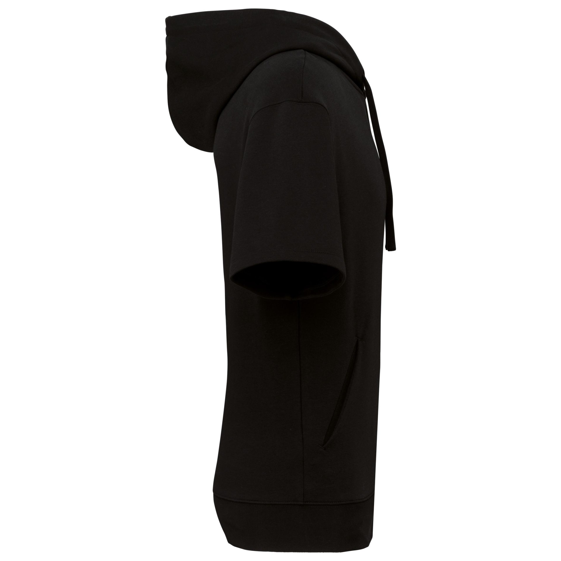 Sweatshirt eco-responsável com capuz e ombros descaídos manga curta French Terry unissexo