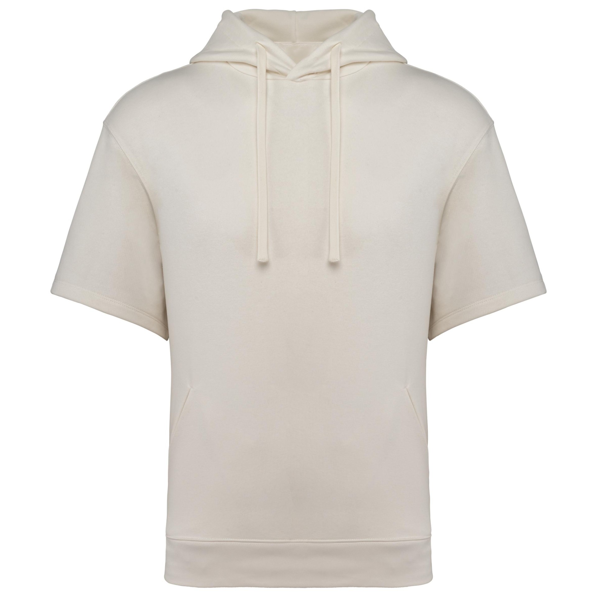 Sweatshirt eco-responsável com capuz e ombros descaídos manga curta French Terry unissexo